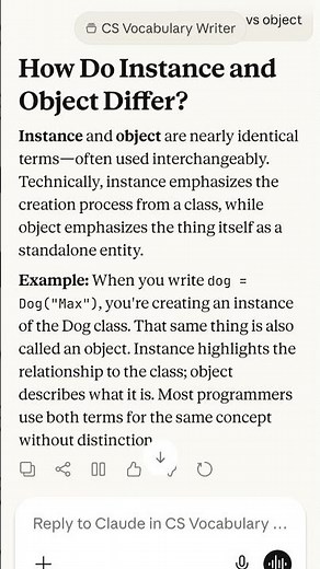 How Do Instance and Object Differ?