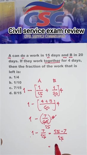 70K views · 552 reactions | Work and time problem #civilserviceexam2026 #NAPOLCOM #AFPSAT #civilserviceexam #CSEReview #exampreparation #mathematics | Arturo Infornon Malag Jr. | Facebook