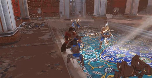 Game designer Chandra Kouns, who worked on the remake of Prince of Persia: The Sands of Time (2021/22), shared a GIF on his website (portfolio) showing previously unseen footage from the game: the Prince fighting alongside Farah in the library, and the Prince jumping from one wall to another to retrieve the Dagger of Time! 🔥#PrinceofPersiaRemake