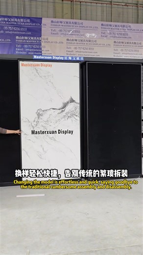 32 reactions | Velcro sliding tile display racks are also a classic style for ceramic tile showrooms. The tile display frame has a base plate with a felt floor for attaching tile samples using Velcro. The video shows our Masterxuan Display Factory assembling and testing this sliding tile display rack with Velcro functionality. The versatility and versatility of the Velcro allows for diverse product displays. | Foshan Master Xuan display Company | Facebook