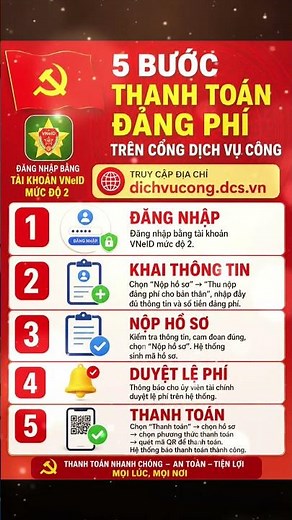 Hướng dẫn nộp Đảng phí chỉ với 5 bước đơn giản #shorts #dangphi #dichvucong