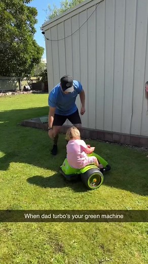 Dad and Daughter Hilarious Green Machine Dance