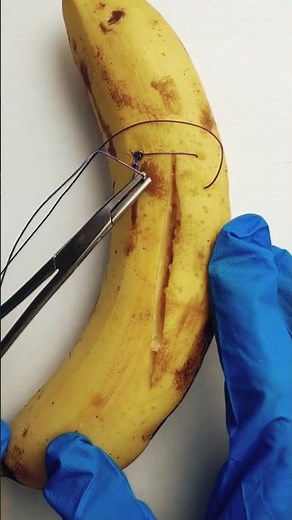 How Doctors Stitch a Spine Surgery Cut | Banana Suturing Practice Demo