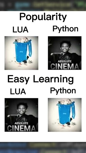 Lua vs Python 🔥 Which Scripting Language is More Popular? #shorts #coding #python