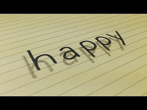 Very Easy!! How To Draw 3D Floating Word HAPPY｜3D Trick Art on Line Paper