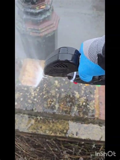 Brick wall pressure cleaning