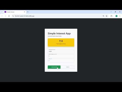 Simple Interest Calculator- React Js