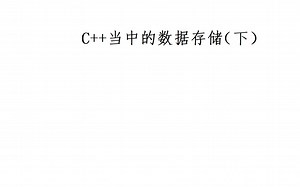 C  当中的数据存储(变量)