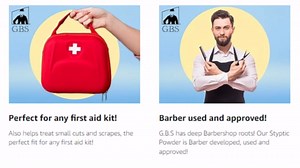 GENTS Styptic Powder .18 oz Twist off Cap and Protective Seal, Pack of 3