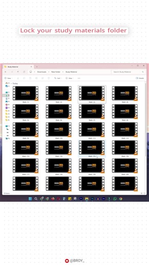 Lock Your Study Material Folder 🔒📚| ‪@BROY_‬