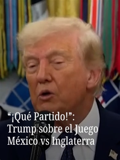 El presidente Donald Trump elogió el partido entre la selección mexicana e Inglaterra, calificándolo como “un partido del que no podías despegarte”. El mandatario comparó los juegos de la Copa Mundial con el Super Bowl y destacó la participación del futbolista Harry Kane, con quien aseguró haber jugado golf antes. #nmásunivision #trump #méxico #inglaterra #futbol