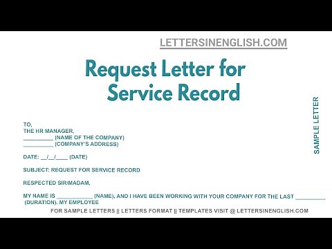 Request Letter For Service Record - Letter Requesting for Service Record