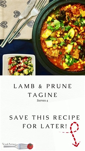 Tagine is a beautifully comforting dish that seems to fit at any time of the year. It manages to fit in plenty of vegetables (at least 2 of your five-a-day in each portion), iron and protein. I have replaced half the meat in this recipe with chickpeas that not only help it’s carbon footprint and sustainability, but also provides important phytonutrients and plant proteins. The prunes add a sweetness that balances out the acidity of the tomatoes and gives it a very Moroccan flavour. This recipe, 