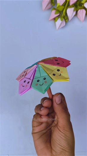 How to make cutest mini umbrella 🏖️😍#youtubeshorts #diy #craftyhome #craft #youtube #like #subscribe