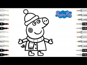 Peppa Pig Christmas Coloring Page