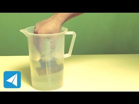 Sinker method to measure volume of irregular floating body | Liquids | Physics