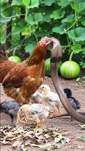 Mother Hen Fights Snake to Save Her Chicks | Unbelievable Courage #snakeattack