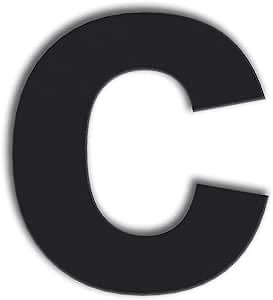 QT Modern House Number - SMALL 3 Inch BLACK - Stainless Steel (Letter c), Floating Appearance, Easy to install and made of solid 304
