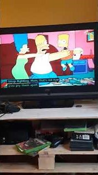 The Simpsons family monopoly fight scene