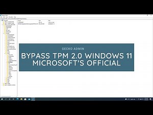 How To Bypass TPM 2.0 Windows 11 Microsoft's Official
