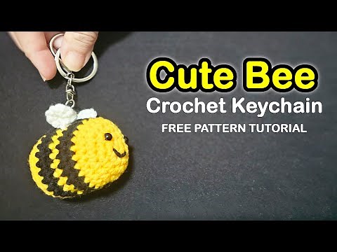 How to Crochet Cute Bee Keychain 🐝 Quick & Easy Crochet Tutorial