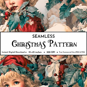 Antique Christmas Digital Paper: Victorian Holiday Seamless Pattern (digital Download) - Etsy Canada