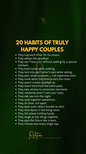 20 Habits of Truly Happy Couples | Relationship guide