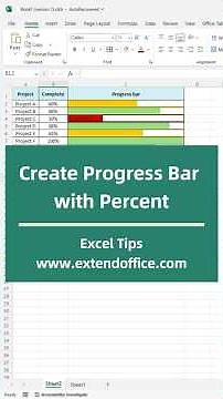 Create a Progress Bar with Percent in Excel #excel #exceltips
