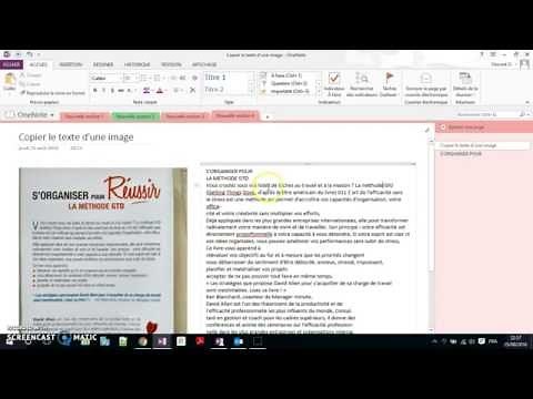 Tutoriel formation Onenote - Convertir une image en texte (ocr)