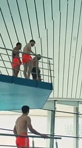 The six-metre high diving board was no problem for Forest boss Nuno in Dubai | BBC Nottingham Sport