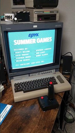 Retro gaming in 1984. Summer Games is running on a Commodore 64 #shorts #retrogaming
