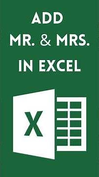 Add Mr. & Mrs. in Excel #excelspreadsheet #exceltips #microsoftoffice #excelformula #exceltricks