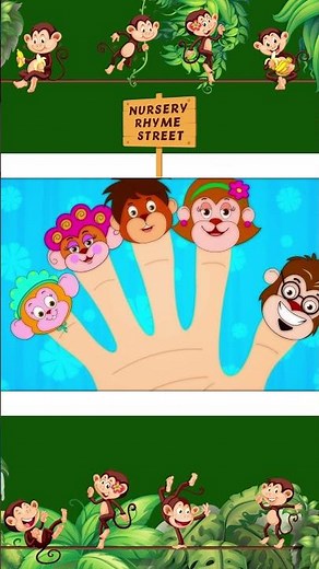 Monkey Finger Family - Baby Monkey Song #shorts #fingerfamily #kidssongs #nurseryrhymestreet