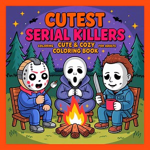 Cute Serial Killers Coloring Book, Halloween Bold Designs (PDF Printable) - Etsy