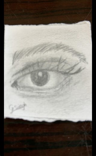 Realistic Eye drawing in just 6X 6 paper #shorts