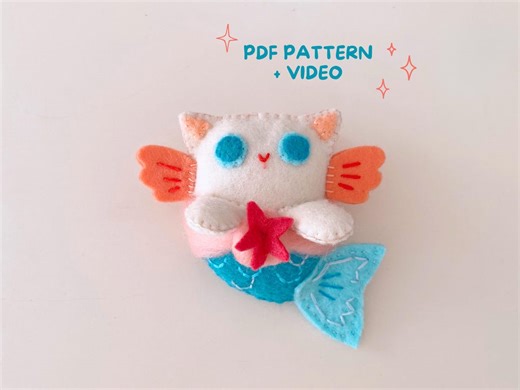 Cat Sewing Pattern, Mermaid Plushie, Purrmaid, Amigurumi Pattern, PDF Sewing Pattern Instant Download - Etsy Canada