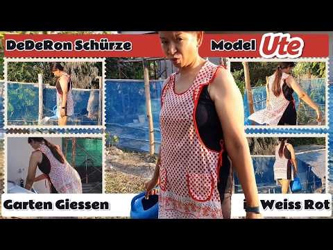 FULL! Dederon Überwurf #Schürzen Model Ute 5 #Kittel #apron #nylon #smock #kittelschürze #059
