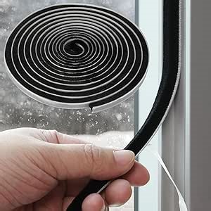 fowong Brush Weather Stripping, 11/32 inch x 11/32 inch x 16 Feet, High Density Felt Draft Excluder for Sliding Sash Door Window Wardrobe Seal (Black)