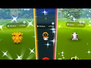 THE BEST WAY TO GET SHINY MELTAN IN POKEMON GO! Looking for Shiny Pineco & Aron #pokemongo