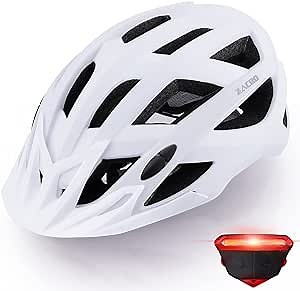 Zacro Bike Helmet Men with Light - CE CPSC Safety Certified Cycle Helmet Adult, Lightweight Allround Cycling Helmet for Men Women with Detachable Sun Visor, Adjustable 54-63cm