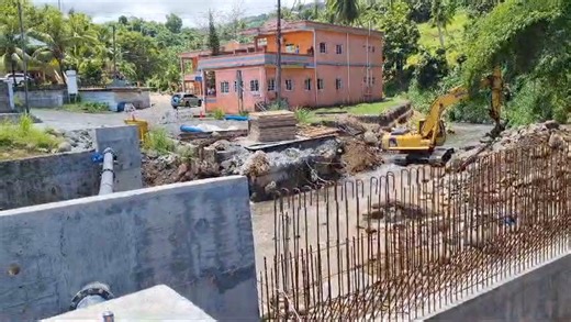 Construction work on North Union Bridge | API - The Agency For Public Information : St. Vincent and the Grenadines