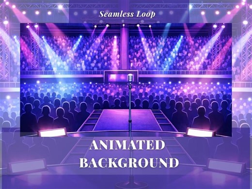 Concert Stage Animated Background Cyber Vtuber Pngtuber Singer Karaoke Stream Overlay Twitch Microphone Virtual Stage Music Festival Crowd - Etsy