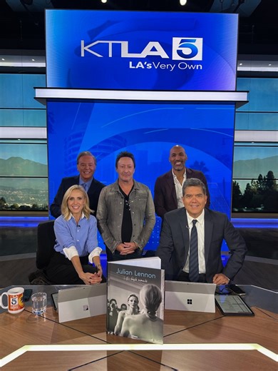 A pleasure to return to KTLA this morning to chat about Life’s Fragile Moments & ‘because…’ Watch full interview here: https://youtu.be/VYcT67AelHE | Julian Lennon