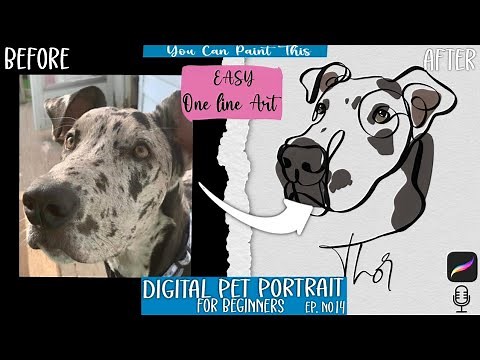 EASY One Line Art for Beginners | Pet Portrait Procreate | Pet Tutorial Designs | Oneline| EP:14