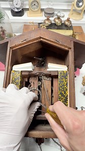 Working on Old Beha Black Forest Cuckoo Clock #clock #cuckooclock #cuckoo #antiqueclock #blackforest #wallclock #germanclock #donghoco #dongho #reelsfypシ #reelsfacebook #reels #viral #short #repair #restoration #tn24h #viral | TN24H - Clocks & Watches