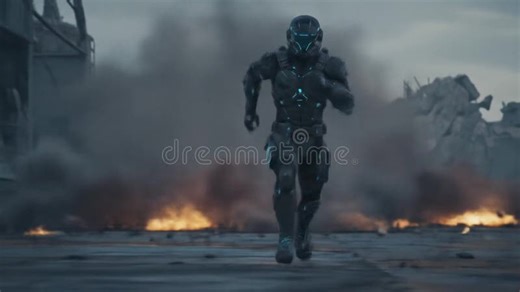 Intense Action Chase through Exploding Battlefield Sequence Stock Video - Video of chaos, scene: 450660679