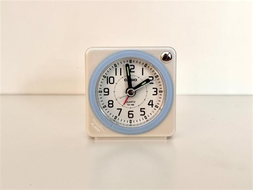 Casio Travel Alarm Clock | Blue and White, 80's Japan - Etsy UK
