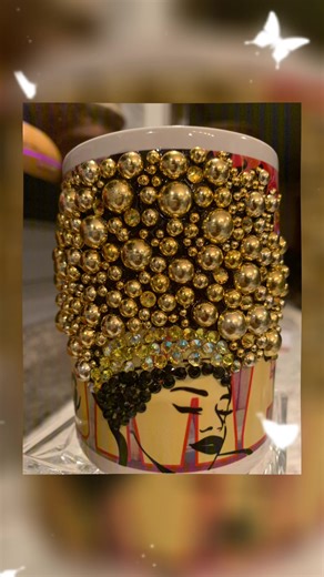 Custom Handcrafted Coffee Cups with Glamour and Bling