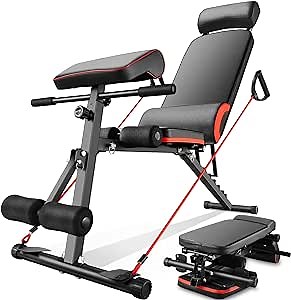 Adjustable Weight Bench for Full Body, 10 Workout Modes Foldable Weight Bench for Home - Hyper Back Extension, Roman Chair, Adjustable Sit up Bench, Incline, Flat & Decline Bench, Load 800LBS
