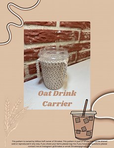Oat Drink Carrier Crochet Pattern - Easy Digital PDF - Etsy